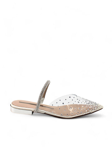 Deep Sea Glitz Crystal Clear Embellished Mule Flats